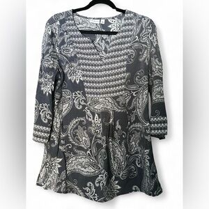 Kim Rogers Gray Paisley Tunic